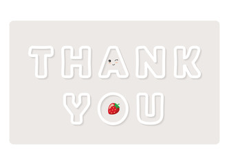 Thank you inscription. Cute paper cutout letters.