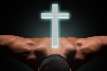  Luminous cross over strong shoulders