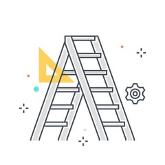 Color line, laddar concept illustration, icon