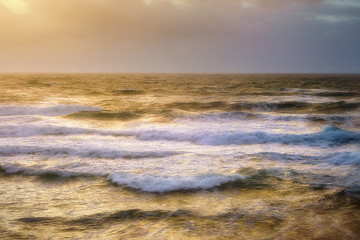 waves in golden sea