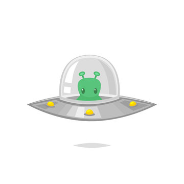 UFO alien cartoon vector