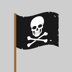 Vector illustration of pirate flag. 