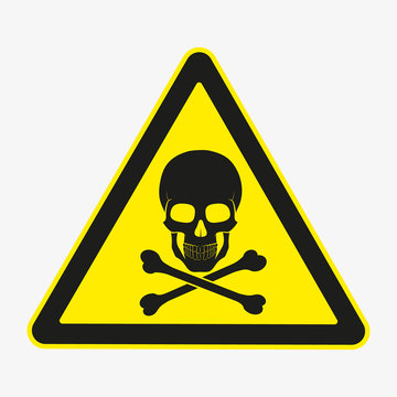 Skull. Danger sign. Vector. Isolated.