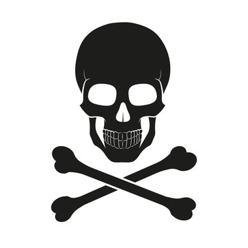 Skull and crossbones. Vector. Isolated.