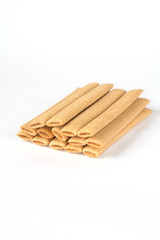 Waffle sticks isolated on a white background.