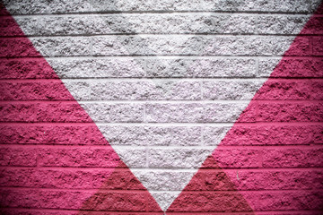 Pink, Gray, Black Brick Wall Paint 