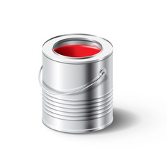 paint can with red color