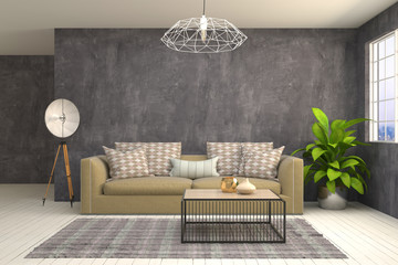 Interior living room. 3d illustration