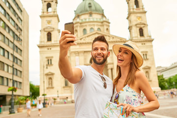 Young tourist couple 