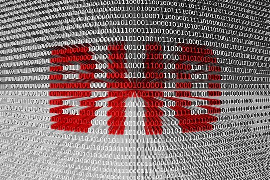 BHO in the form of binary code, 3D illustration