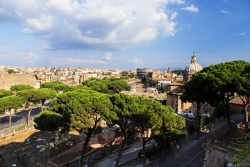 Aerial Landscape View of Rome, Lazio, Italy