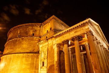 Pantheon in the night, Rome, Italy