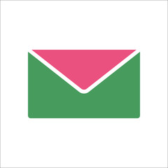 Envelope or message or mail simple flat icon on background