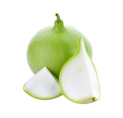 edible green calabash isolated on white background