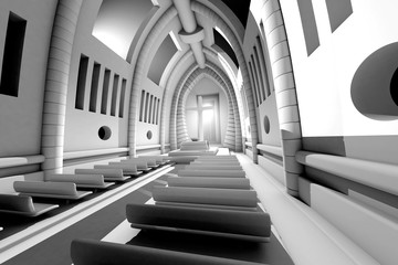 Obraz premium 3D rendered Illustration of a Cathedral Interior 