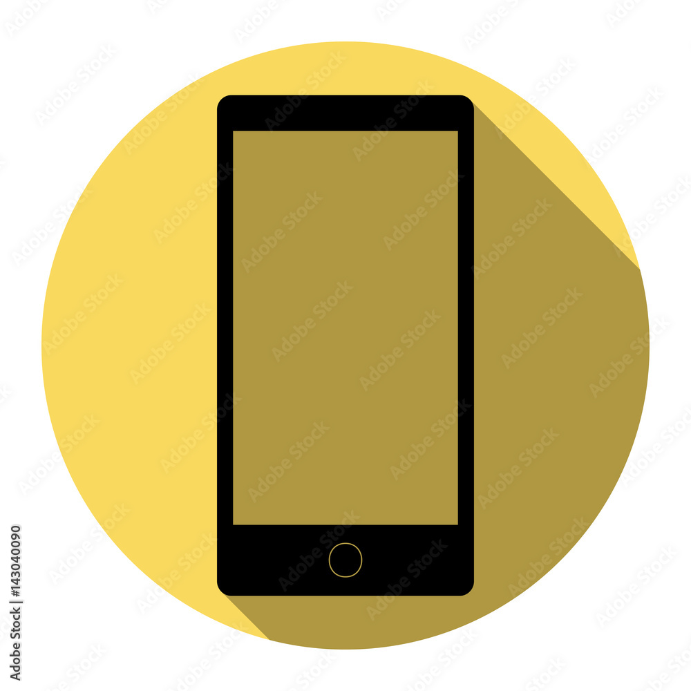 Poster abstract style modern gadget with blank screen. template for any content. vector. flat black icon wi