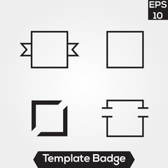 Badge template design illustration for label and logo brand identity set pack