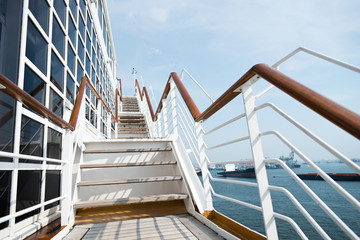 Staircase in a big cruise ship.