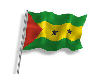 Drapeau de Sao Tomé-et-Principe en qualité vectorielle 