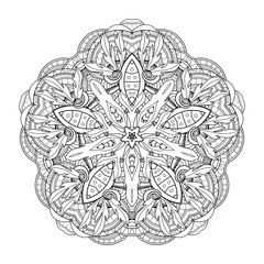 Vector Monochrome Star. Abstract Object Isolated On White Background. Ethnic Decorative Element