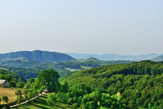 Countryside panorama near Topole, Rogaska Slatina, Slovenia.