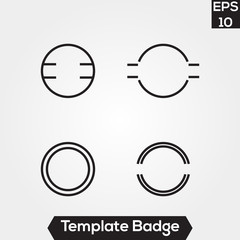 Badge template design illustration for label and logo brand identity set pack