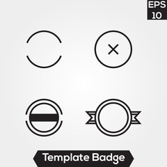 Badge template design illustration for label and logo brand identity set pack