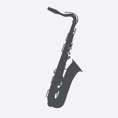 Fototapeta na wymiar Musical Instrument Saxophone that Plays Jazz Music Direction. Ve