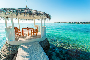 Beautiful nature landscape of tropical island at daytime, Maldives