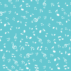 Abstract Music Notes Seamless Pattern Background Vector Illustra