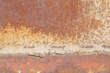 surface of rusty iron with remnants of old paint texture background