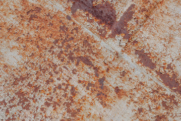 surface of rusty iron with remnants of old paint, chipped paint, texture background