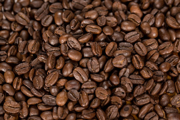 Freshness. High angle cropped closeup shot of roasted coffee beans copyspace.
