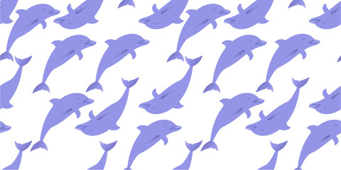 Dolphins seamless pattern