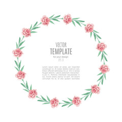 Watercolor wedding invitation design with flower