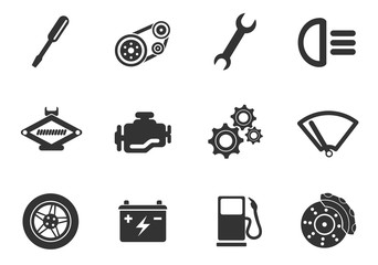 car service icon set
