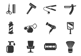 barbershop icon set