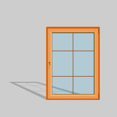 Closed window.  3d Vector illustration.
