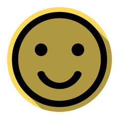 Fototapeta premium Fishing Hook sign illustration. Vector. Flat black icon with flat shadow on royal yellow circle with white background. Isolated.