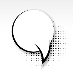 White blank round template comics book burst balloon. Bubble icon soft shadow. Cartoon label tag expression. Comic text sound effects. Banner comic box vector illustration.