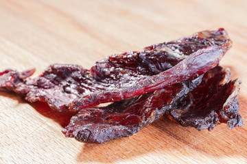 Pieces of beef jerky
