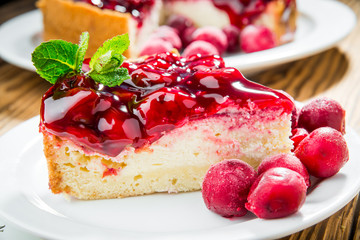 cheesecake jam on a wooden table