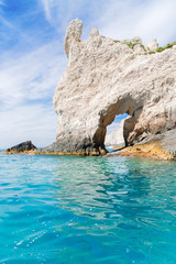 sea white rocks, beautiful landscape of Zakinthos island, Greece
