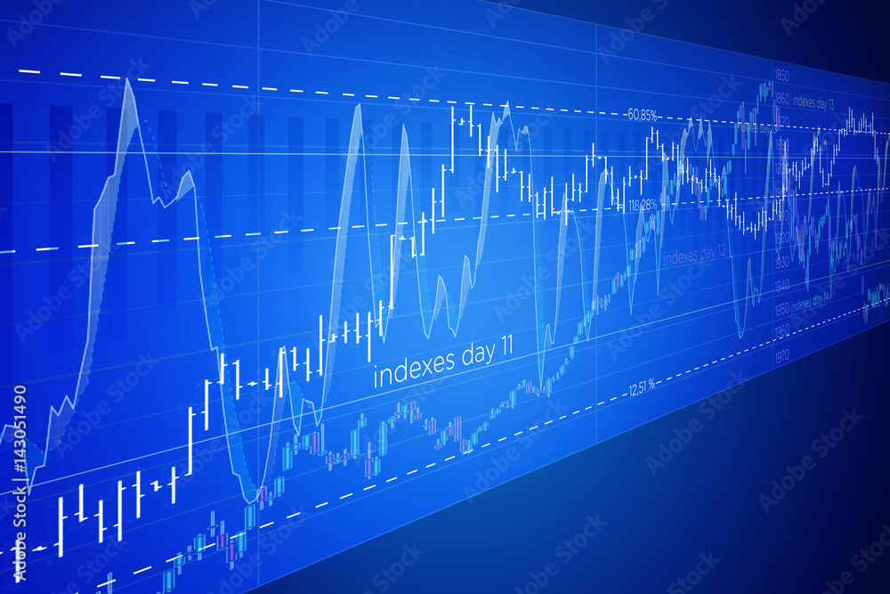 Poster stock exchange trading data information isolated on a background