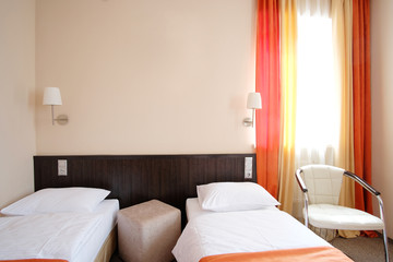 Interior of a hotel bedroom