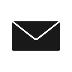 Envelope or message or mail simple, silhouette icon on background