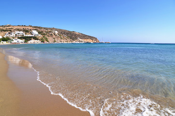 Platys Gialos beach at Sifnos island Cyclades Greece