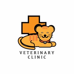 veterinary logo with text space for your slogan / tagline, vector illustration