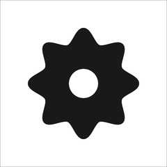 Cog or gear or options simple , silhouette icon on background