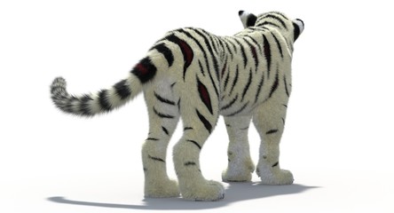 Fototapeta na wymiar Cartoon Tiger White (3D)